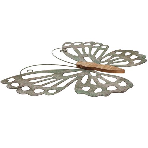 Floristik24 Arte de pared Mariposa Deco Metal Madera Vintage 46×43cm