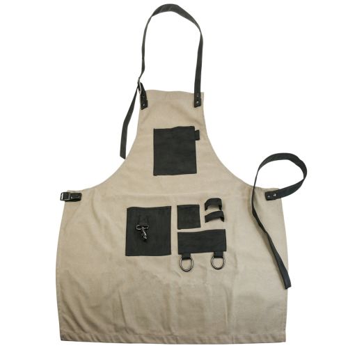 Floristik24 Delantal con bolsa para herramientas de jardín delantal de jardín caqui 83×85cm