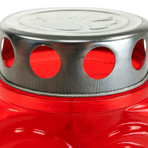 Artículo Velas para tumba con forma de corazón rojo, luz de luto, luz conmemorativa, 9 x 8 x 15 cm, 24 h, 4 unidades