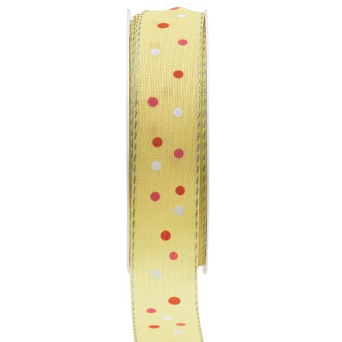 Cinta de regalo con lunares cinta amarilla 25mm 18m