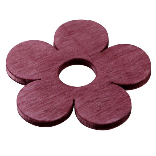 Artículo Decoración dispersa flores de madera decoración de mesa rosa violeta blanco Ø4cm 72 piezas