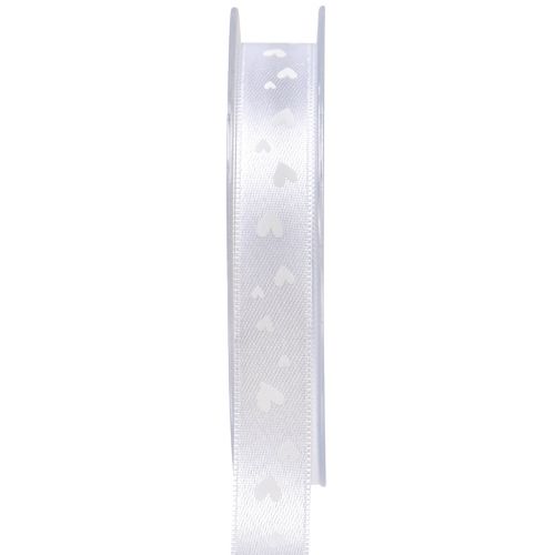 Floristik24 Cinta de regalo cinta de boda blanca cinta decorativa 15mm 20m