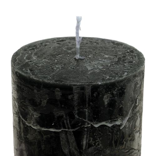 Artículo Velas negras velas de columna de colores 50x100mm 4pcs