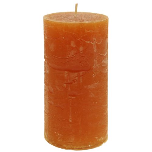 Velas pilar naranja oscuro semitransparente Sunset 50x100mm 4uds