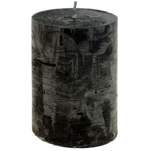 Velas negras Velas de pilar de color liso 60x80mm 4ud
