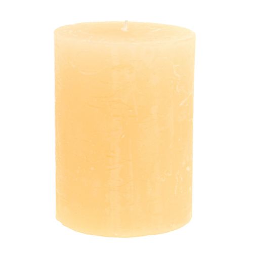 Artículo Velas Apricot Light Velas de pilar de color sólido 60×80mm 4pcs