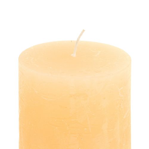 Artículo Velas Apricot Light Velas de pilar de color sólido 60×80mm 4pcs