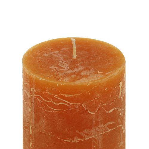 Artículo Velas de pilar naranja oscuro color liso Sunset 60x80mm 4 piezas