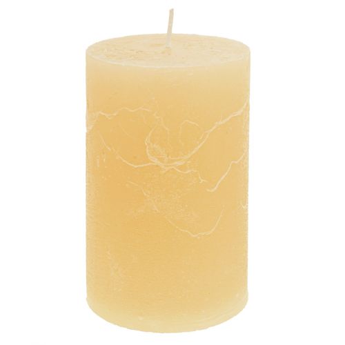 Artículo Velas velas de pilar de color albaricoque claro 60×100mm 4pcs