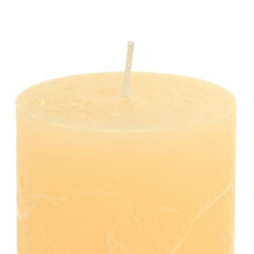 Artículo Velas de pilar de color liso de color albaricoque claro, 60 x 100 mm, 4 unidades