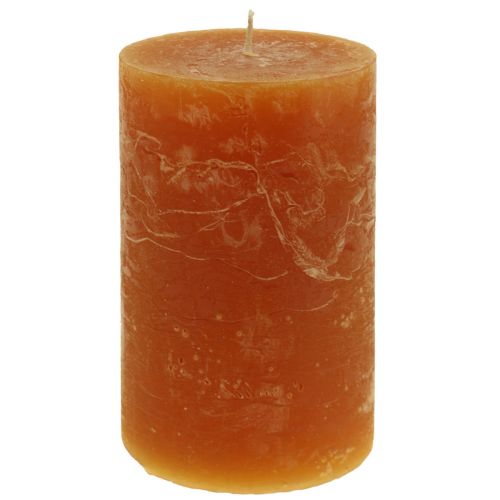 Artículo Velas pilar naranja oscuro teñido en masa Sunset 60x100mm 4uds