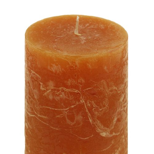 Artículo Velas pilar naranja oscuro teñido en masa Sunset 60x100mm 4uds