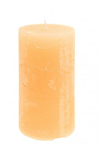 Artículo Velas velas de pilar de color albaricoque claro 85×150mm 2pcs