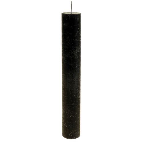 Floristik24 Velas cónicas velas teñidas de negro 34×240mm 4 piezas