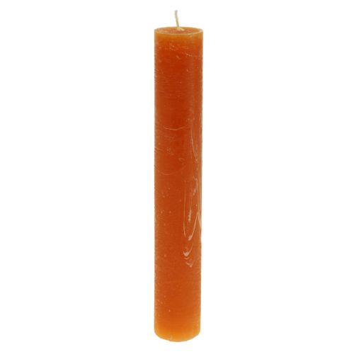 Velas cónicas naranja oscuro color liso Sunset 34x240mm 4 piezas