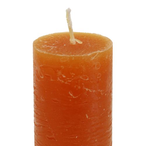 Artículo Velas cónicas naranja oscuro color sólido Sunset 34x240mm 4ud