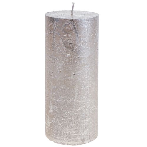 Velas de pilar platino patrón brillante 200mm Ø85mm 2uds