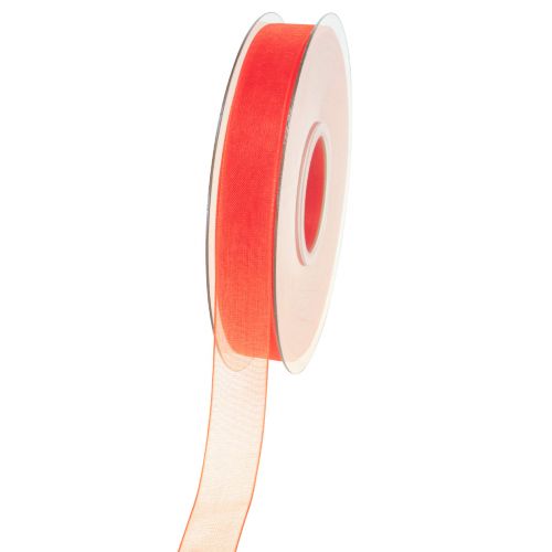 Floristik24 Cinta de organza cinta de regalo cinta naranja orillo 15mm 50m