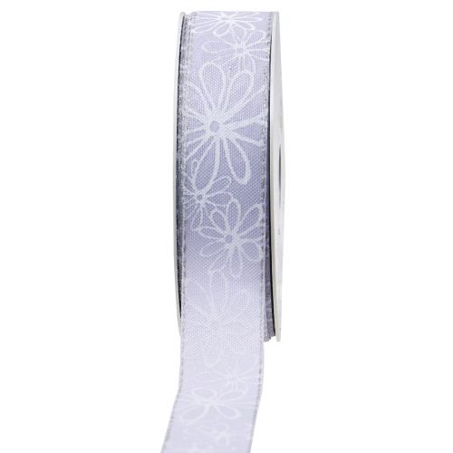 Cinta de regalo cinta de flores moradas lila 25mm 18m