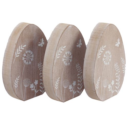 Floristik24 Decoración de mesa decoración de madera Huevo de Pascua soporte para huevos de madera 14,5 cm 3 piezas