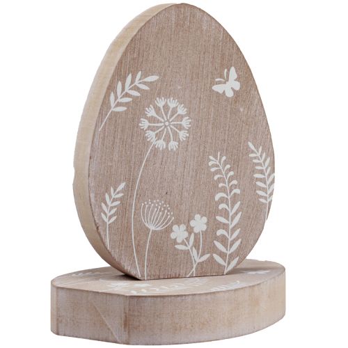 Artículo Decoración de mesa Huevo de Pascua decoración de madera soporte para huevos de madera 14,5 cm 3 piezas