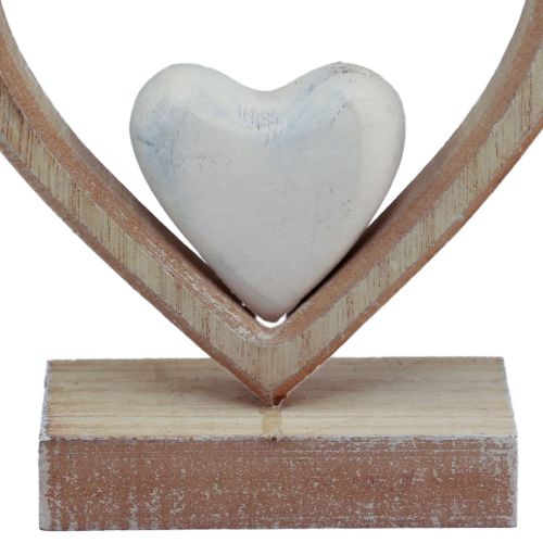 Corazón decorativo decoración de madera soporte decoración de mesa vintage Al. 17,5 cm