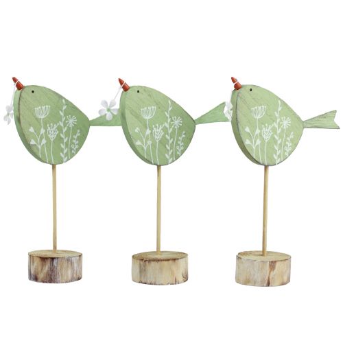 Decoración decorativa de mesa de pájaros Decoración de madera de Pascua figura decorativa 24,5 cm 3 piezas