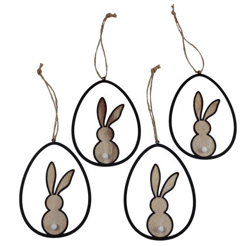 Artículo Decoración de conejito de Pascua para colgar Decoración de Pascua madera 13cm 4ud