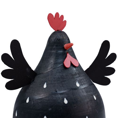 Artículo Pollo decorativo decoración de madera negra gallina decoración de Pascua madera Al.13cm