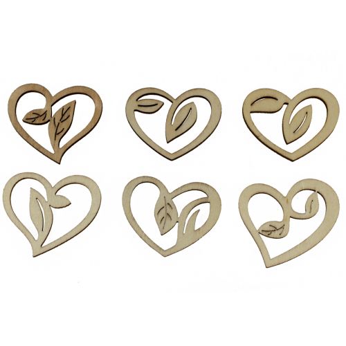 Decoración de corazones de madera para colgar corazones de decoración de madera 5,5 cm 36 piezas