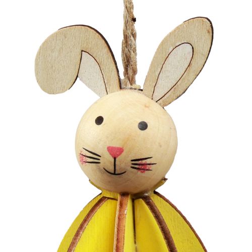 Artículo Decoración de Pascua para colgar Conejitos de Pascua decoración colgante de madera Al.9,5 cm 8 piezas