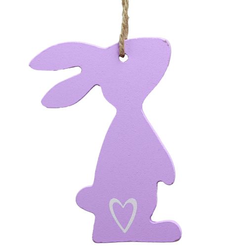 Artículo Decoración de conejito de Pascua decoración colgante madera decoración de Pascua pastel 10cm 10ud