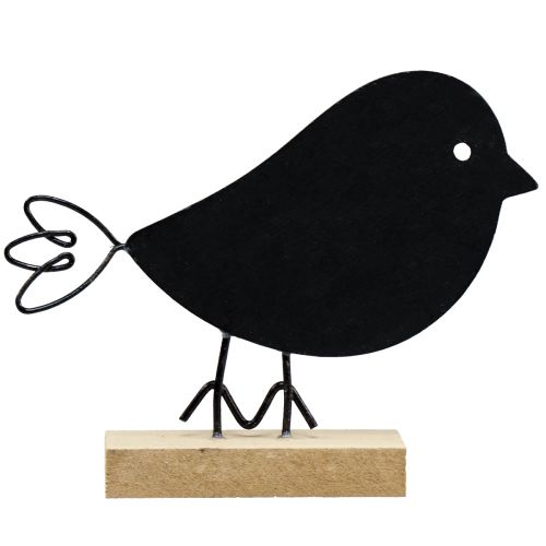 Artículo Pájaros decorativos pájaros de madera negros decoración de madera primavera 13,5cm 6 piezas