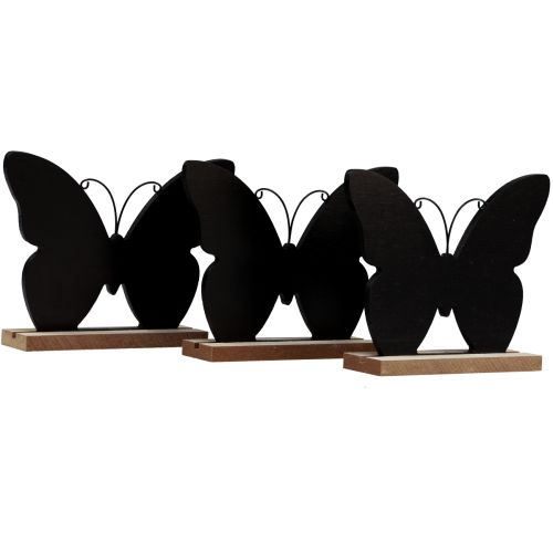 Floristik24 Decoración de mesa decoración de madera mariposa negro natural 12cm 6ud