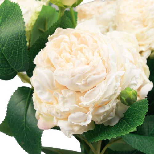 Artículo Rosas artificiales color crema, rosas artificiales de aspecto seco, 53 cm, 3 unidades