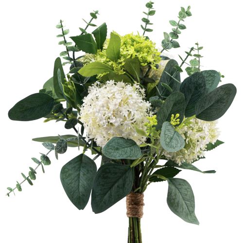 Floristik24 Ramo de flores artificiales bola de nieve eucalipto artificial 45cm