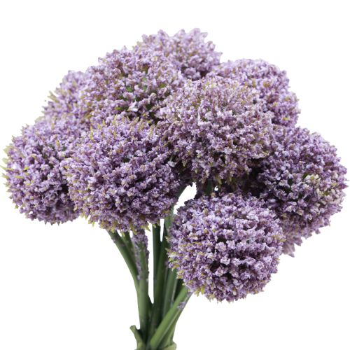 Floristik24 Flores Artificiales Flor de Bola Allium Artificial Púrpura 25cm 12 piezas