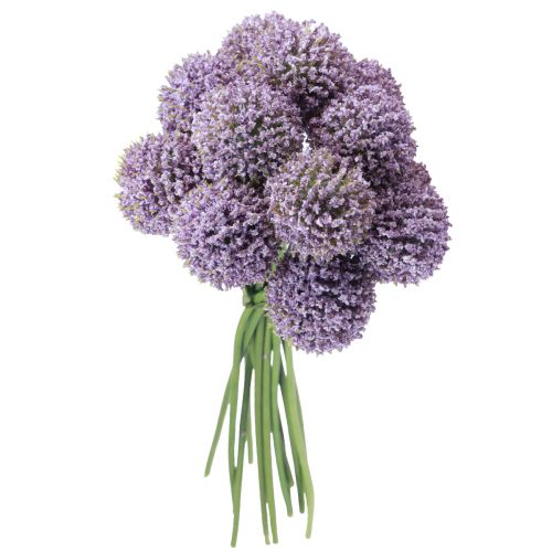 Floristik24 Flores Artificiales Flor de Bola Allium Artificial Púrpura 25cm 12 piezas