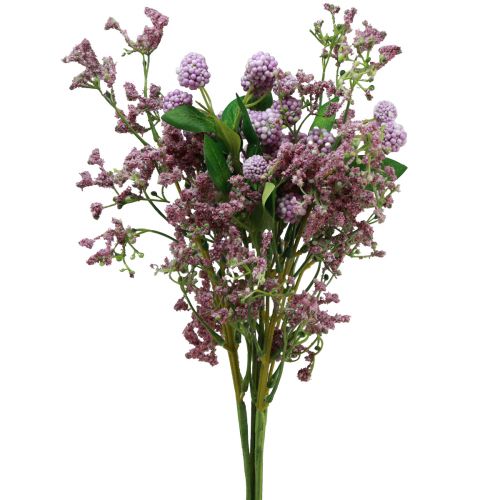Floristik24 Ramo de flores artificiales flores de seda rama de bayas violeta 51cm