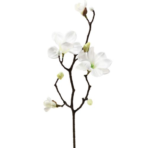 Artículo Flor artificial magnolia rama magnolia artificial blanco 58cm