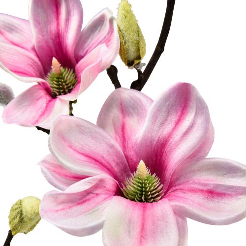 Artículo Flor artificial Magnolia Rama Magnolia Artificial Rosa 59cm 3 piezas