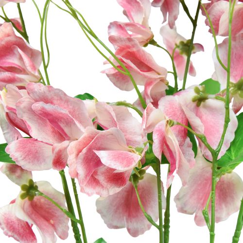 Floristik24 Flores artificiales arveja blanca rosa Vicia flores de jardín 61cm 3ud