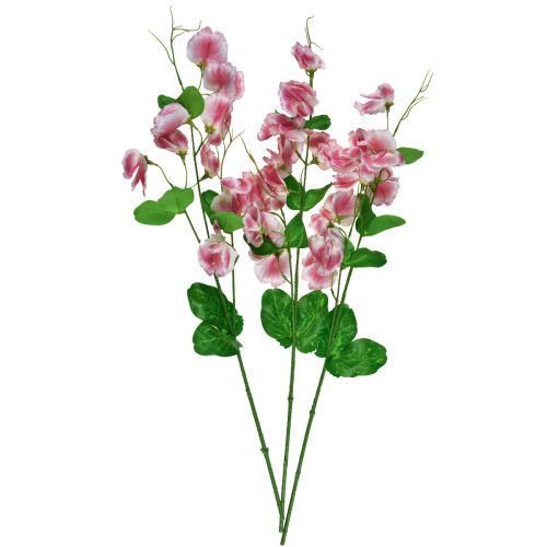 Floristik24 Flores artificiales arveja blanca rosa Vicia flores de jardín 61cm 3ud