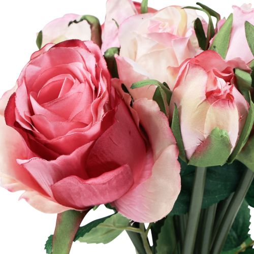 Artículo Rosas Artificiales Ramo Decorativo de Rosas Artificiales Rosas 29cm 12 Piezas