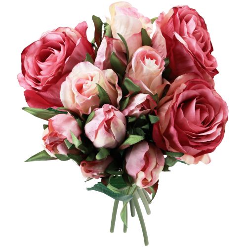 Artículo Rosas Artificiales Ramo Decorativo de Rosas Artificiales Rosas 29cm 12 Piezas