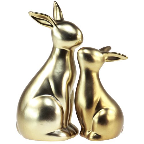 Conejitos de Pascua conejita dorada de cerámica mamá 20/13cm juego de 2
