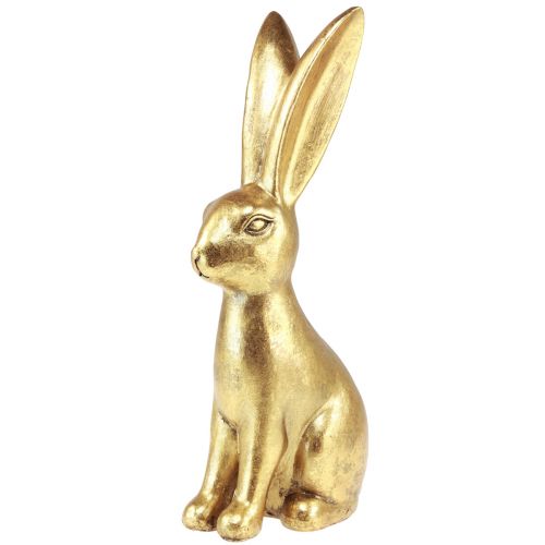 Floristik24 Conejo de Pascua decorativo Decoración de Pascua dorada Conejo sentado Antiguo Al. 36 cm