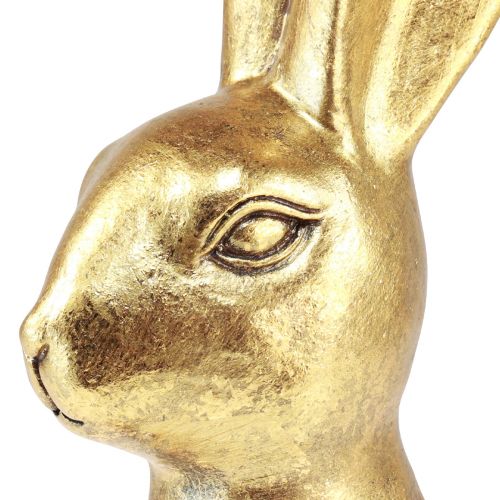 Floristik24 Conejo de Pascua decorativo Decoración de Pascua dorada Conejo sentado Antiguo Al. 36 cm