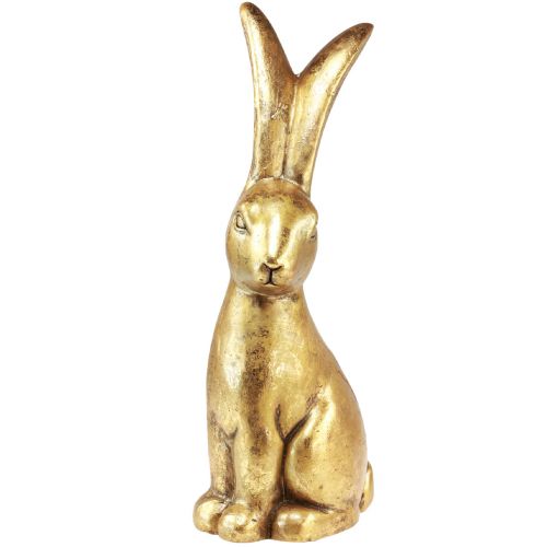 Floristik24 Conejo de Pascua decorativo Decoración de Pascua dorada Conejo sentado Antiguo Al. 50 cm
