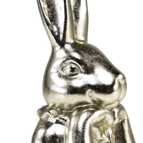 Artículo Busto decorativo de conejito de Pascua de cerámica dorada, altura 23,5 cm